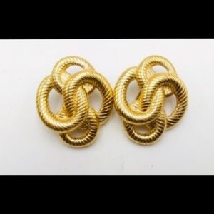 GIVENCHY Rope Design Gold Tone Earrings